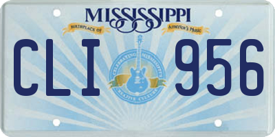 MS license plate CLI956