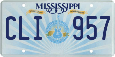MS license plate CLI957