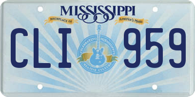 MS license plate CLI959