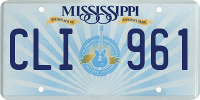 MS license plate CLI961