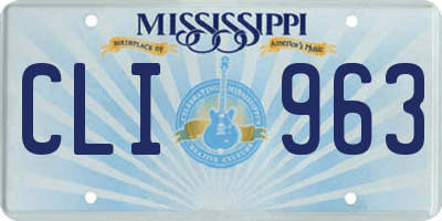 MS license plate CLI963