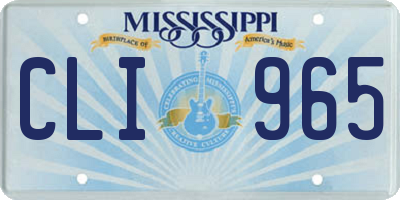 MS license plate CLI965