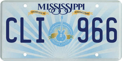 MS license plate CLI966