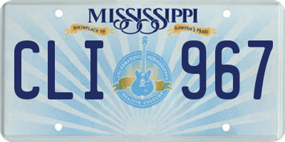 MS license plate CLI967