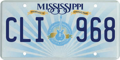 MS license plate CLI968