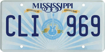 MS license plate CLI969