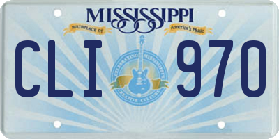 MS license plate CLI970