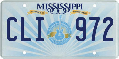 MS license plate CLI972