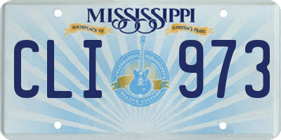 MS license plate CLI973