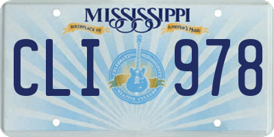 MS license plate CLI978