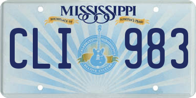 MS license plate CLI983