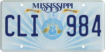 MS license plate CLI984