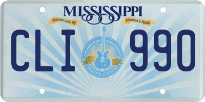 MS license plate CLI990