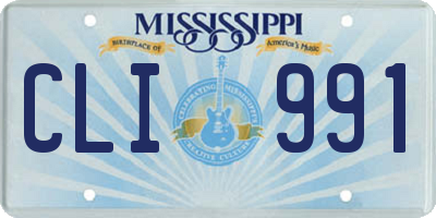 MS license plate CLI991