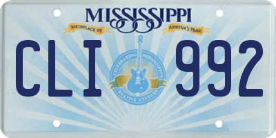 MS license plate CLI992