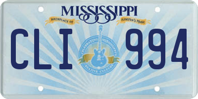 MS license plate CLI994