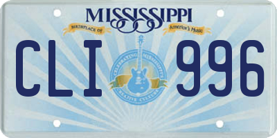 MS license plate CLI996