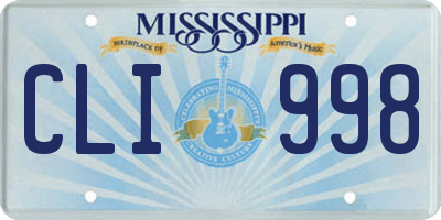 MS license plate CLI998