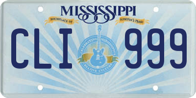MS license plate CLI999