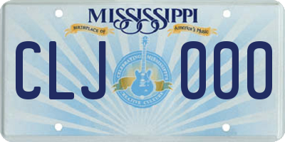 MS license plate CLJ000