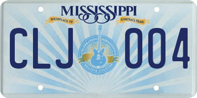 MS license plate CLJ004