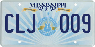 MS license plate CLJ009