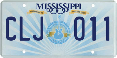MS license plate CLJ011