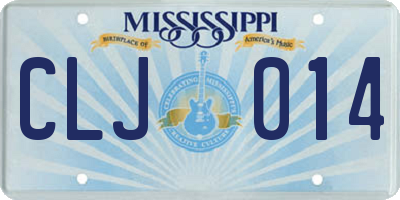 MS license plate CLJ014