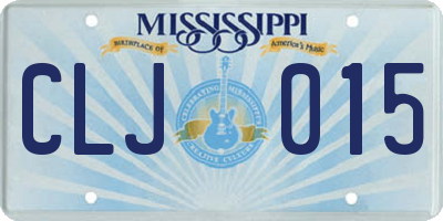 MS license plate CLJ015