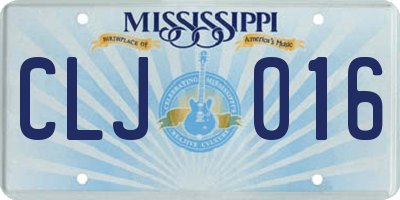 MS license plate CLJ016