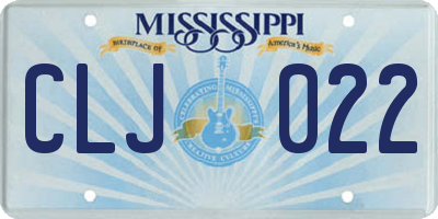 MS license plate CLJ022