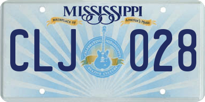 MS license plate CLJ028