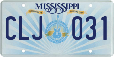 MS license plate CLJ031