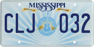 MS license plate CLJ032