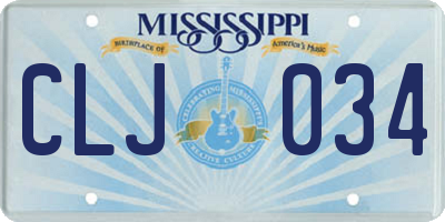 MS license plate CLJ034