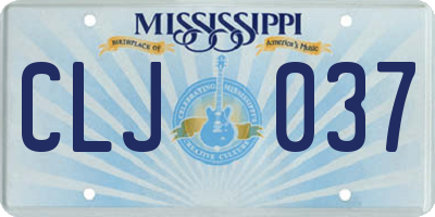 MS license plate CLJ037