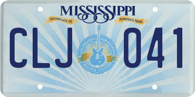 MS license plate CLJ041