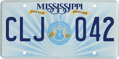 MS license plate CLJ042