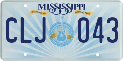 MS license plate CLJ043