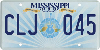 MS license plate CLJ045