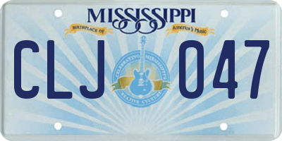 MS license plate CLJ047