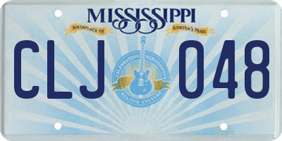 MS license plate CLJ048