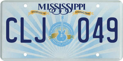 MS license plate CLJ049