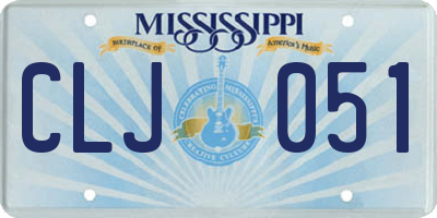 MS license plate CLJ051