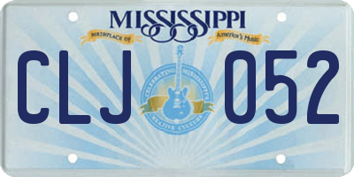 MS license plate CLJ052