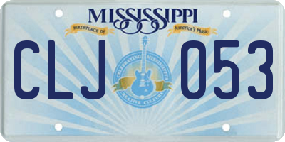 MS license plate CLJ053