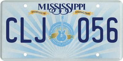 MS license plate CLJ056