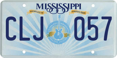 MS license plate CLJ057