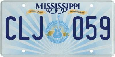 MS license plate CLJ059