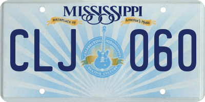 MS license plate CLJ060